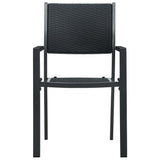 vidaXL Garden Chairs 4 pcs Black Plastic Rattan Look, 47890
