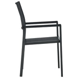 vidaXL Garden Chairs 4 pcs Black Plastic Rattan Look, 47890