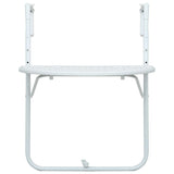 vidaXL Hanging Balcony Table White 23.6"x25.2"x32.9" Plastic Rattan Look, 47893