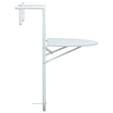 vidaXL Hanging Balcony Table White 23.6"x25.2"x32.9" Plastic Rattan Look, 47893