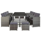 vidaXL 15 Piece Outdoor Dining Set with Cushions Poly Rattan Anthracite, 46423