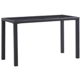 vidaXL Garden Table Black 48.4"x13.6"x29.1" Poly Rattan, 46446