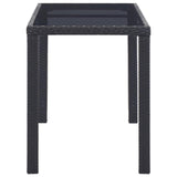 vidaXL Garden Table Black 48.4"x13.6"x29.1" Poly Rattan, 46446
