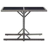 vidaXL Garden Table Anthracite 43.3"x20.9"x28.3" Glass and Poly Rattan, 46455
