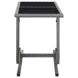 vidaXL Garden Table Anthracite 43.3"x20.9"x28.3" Glass and Poly Rattan, 46455
