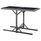 vidaXL Garden Table Anthracite 43.3"x20.9"x28.3" Glass and Poly Rattan, 46455