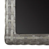 vidaXL Garden Table Anthracite 43.3"x20.9"x28.3" Glass and Poly Rattan, 46455