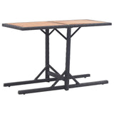 vidaXL Garden Table Black Solid Acacia Wood and Poly Rattan, 46456