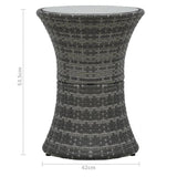 vidaXL Garden Side Table Drum Shape Gray Poly Rattan, 48152