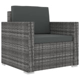 vidaXL 13 Piece Garden Lounge Set with Cushions Poly Rattan Gray, 48274
