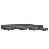 vidaXL 12 Piece Garden Lounge Set with Cushions Poly Rattan Gray, 48276