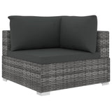 vidaXL 12 Piece Garden Lounge Set with Cushions Poly Rattan Gray, 48276