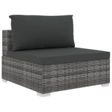 vidaXL 12 Piece Garden Lounge Set with Cushions Poly Rattan Gray, 48276
