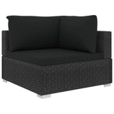 vidaXL 9 Piece Garden Lounge Set with Cushions Poly Rattan Black, 48283