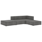 vidaXL 4 Piece Garden Lounge Set with Cushions Poly Rattan Gray, 48284
