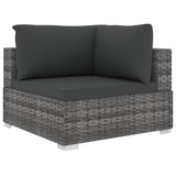 vidaXL 4 Piece Garden Lounge Set with Cushions Poly Rattan Gray, 48284