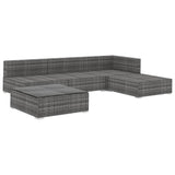vidaXL 5 Piece Garden Lounge Set with Cushions Poly Rattan Gray, 48286