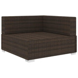 vidaXL Sectional Corner Chair with Cushions Poly Rattan Brown, 48292