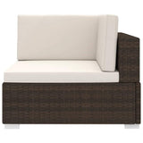 vidaXL Sectional Corner Chair with Cushions Poly Rattan Brown, 48292