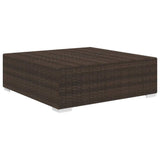 vidaXL Sectional Footrest with Cushion Poly Rattan Brown, 48296