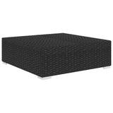 vidaXL Sectional Footrest with Cushion Poly Rattan Black, 48297