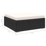 vidaXL Sectional Footrest with Cushion Poly Rattan Black, 48297