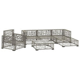vidaXL 6 Piece Garden Lounge Set with Cushions Poly Rattan Gray, 48306