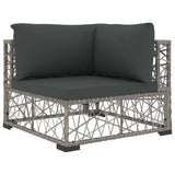 vidaXL 6 Piece Garden Lounge Set with Cushions Poly Rattan Gray, 48306