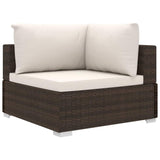 vidaXL 10 Piece Garden Lounge Set with Cushions Poly Rattan Brown, 48307