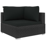 vidaXL 10 Piece Garden Lounge Set with Cushions Poly Rattan Black, 48310