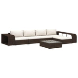 vidaXL 8 Piece Garden Lounge Set with Cushions Poly Rattan Brown, 48311