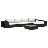 vidaXL 8 Piece Garden Lounge Set with Cushions Poly Rattan Black, 48312