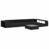 vidaXL 8 Piece Garden Lounge Set with Cushions Poly Rattan Black, 48312