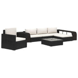 vidaXL 8 Piece Garden Lounge Set with Cushions Poly Rattan Black, 48316