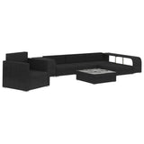 vidaXL 8 Piece Garden Lounge Set with Cushions Poly Rattan Black, 48316