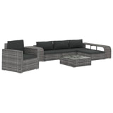 vidaXL 8 Piece Garden Lounge Set with Cushions Poly Rattan Gray, 48317