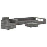 vidaXL 8 Piece Garden Lounge Set with Cushions Poly Rattan Gray, 48317