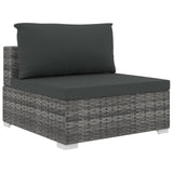 vidaXL 8 Piece Garden Lounge Set with Cushions Poly Rattan Gray, 48317