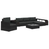 vidaXL 8 Piece Garden Lounge Set with Cushions Poly Rattan Black, 48318