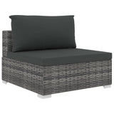 vidaXL 11 Piece Garden Lounge Set with Cushions Poly Rattan Gray, 48321