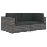 vidaXL 2 Piece Garden Sofa Set with Cushions Poly Rattan Gray, 48323