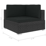 vidaXL 2 Piece Garden Sofa Set with Cushions Poly Rattan Black, 48324