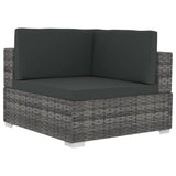 vidaXL 3 Piece Garden Sofa Set with Cushions Poly Rattan Gray, 48325