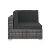 vidaXL 4 Piece Garden Sofa Set with Cushions Poly Rattan Gray, 48327