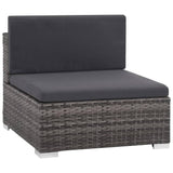 vidaXL 7 Piece Garden Lounge Set with Cushions Poly Rattan Gray, 48330