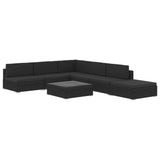 vidaXL 6 Piece Garden Lounge Set with Cushions Poly Rattan Black, 48335