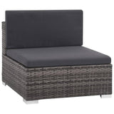 vidaXL 6 Piece Garden Lounge Set with Cushions Poly Rattan Gray, 48336