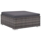 vidaXL 6 Piece Garden Lounge Set with Cushions Poly Rattan Gray, 48336