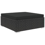 vidaXL 6 Piece Garden Lounge Set with Cushions Poly Rattan Black, 48337