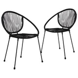 vidaXL Garden Chairs 2 pcs PVC Rattan Black, 48566